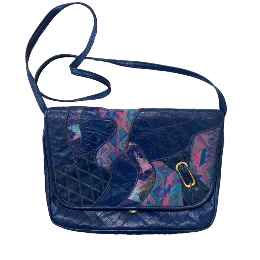 Vintage Fifth Avenue Handbags Multicolor Patchwork Shoulder Purse with Clasp